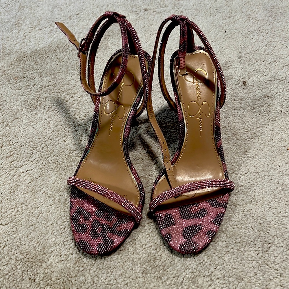 Jessica Simpson Baharia Heels in Sassy Leopard Mesh